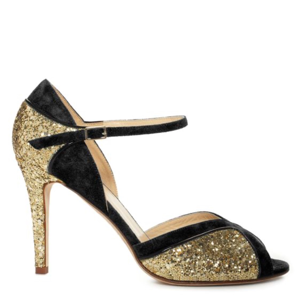 Kate Spade Corinne Heels In Black And Gold